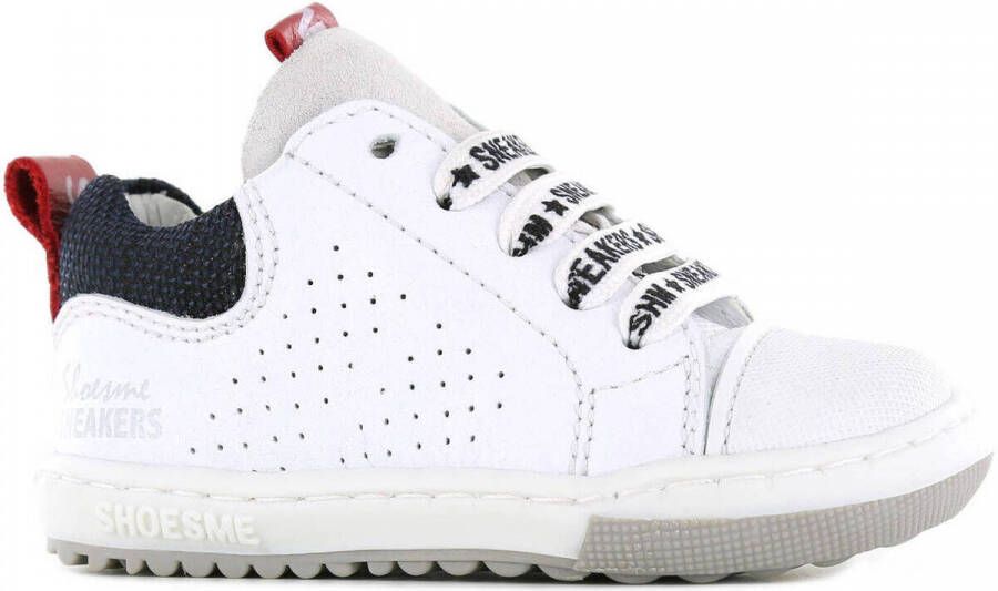 Shoesme EF22S012 B leren sneakers wit donkerblauw - Foto 2