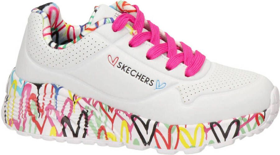 Skechers Uno Light sneakers wit multi Meisjes Imitatieleer Hartjes 32 - Foto 19