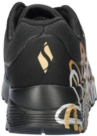 Skechers Uno Lite sneakers zwart Meisjes Imitatieleer All over print 37