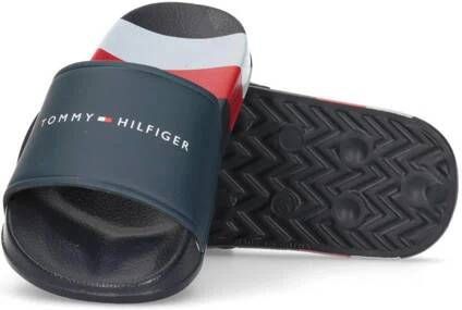 Tommy Hilfiger badslippers donkerblauw Jongens Meisjes Rubber Logo 28