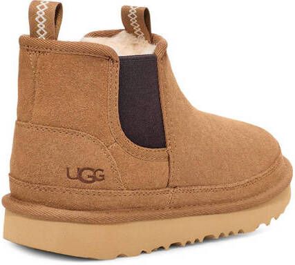 Ugg K Neumel Chelsea Schoolkind tiener gevoerde suède enkelboots camel Bruin Jongens Suede 31