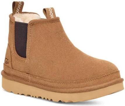 Ugg K Neumel Chelsea Schoolkind tiener gevoerde suède enkelboots camel Bruin Jongens Suede 32.5