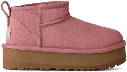 UGG Kids Classic Ultra Mini Platform gevoerde enkelboots roze Meisjes Suède