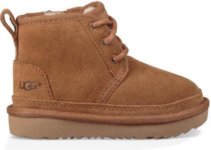 UGG suède veterboots camel Bruin Effen Enkelboot van