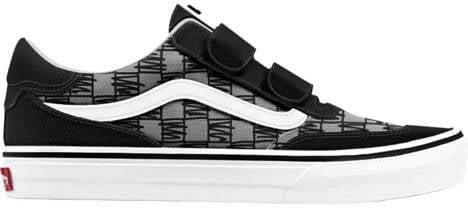 Vans Brooklyn LS leren geruite sneakers zwart grijs Suède
