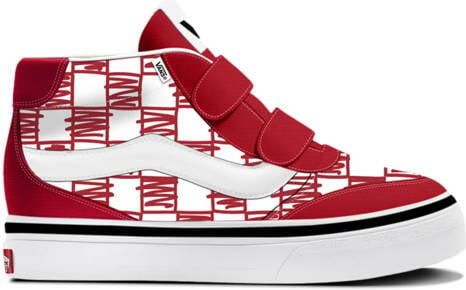 Vans Brooklyn Mid leren sneakers rood wit Leer Meerkleurig