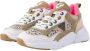 VINGINO Beau chunky leren sneakers met panterprint beige roze Meisjes Leer 34 - Thumbnail 3