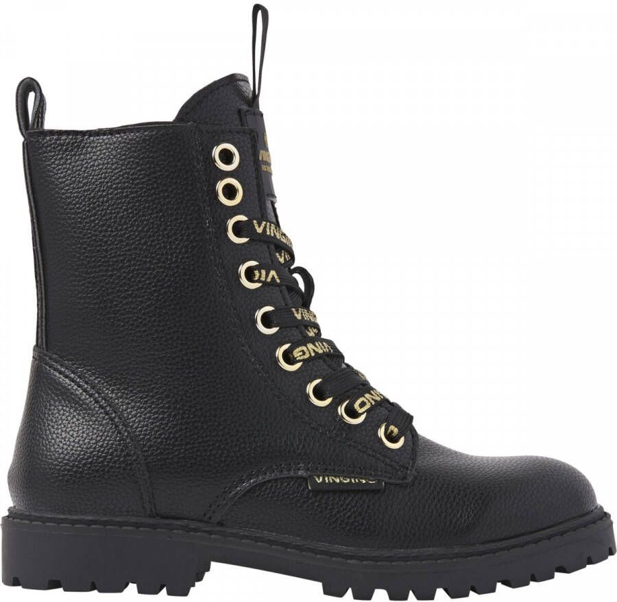 VINGINO Eva High veterboots zwart Imitatieleer Effen 30 - Foto 5