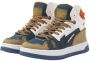 VINGINO Max Mid leren sneakers blauw beige Jongens Leer Meerkleurig 36 - Thumbnail 4