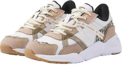 VINGINO Odilia leren sneakers beige wit Meisjes Leer Panterprint 29