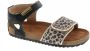 Vingino Floor leren sandalen panterprint zwart - Thumbnail 4