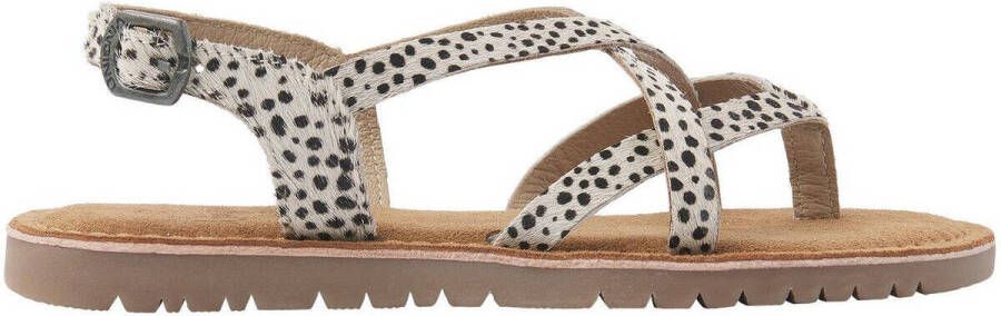 VINGINO Coco leren sandalen met dierenprint wit zwart Meisjes Leer Dierenprint 28 - Foto 6