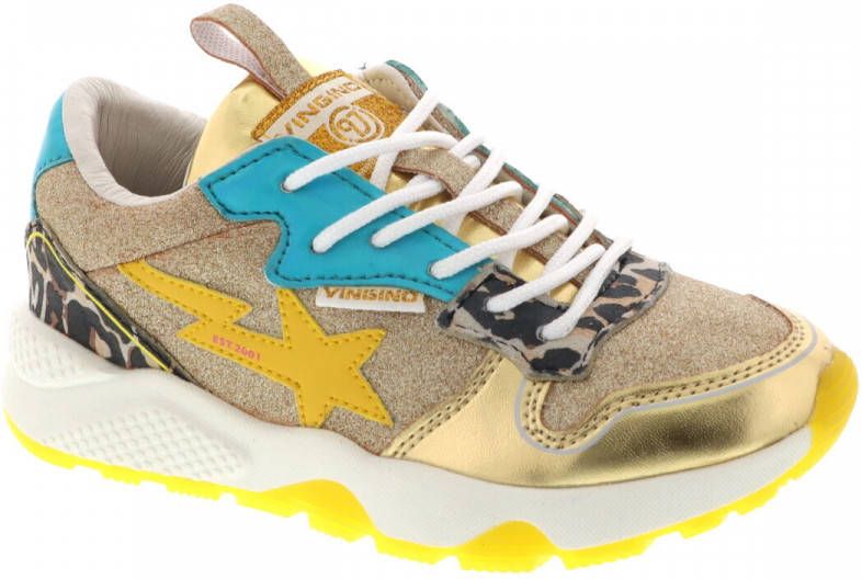 Vingino Zetta sneakers met panterprint goud multi - Foto 6