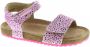 Vingino Tavi leren sandalen met dierenprint roze - Thumbnail 2