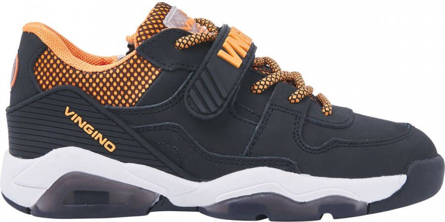 VINGINO leren sneakers zwart Leer Logo 32