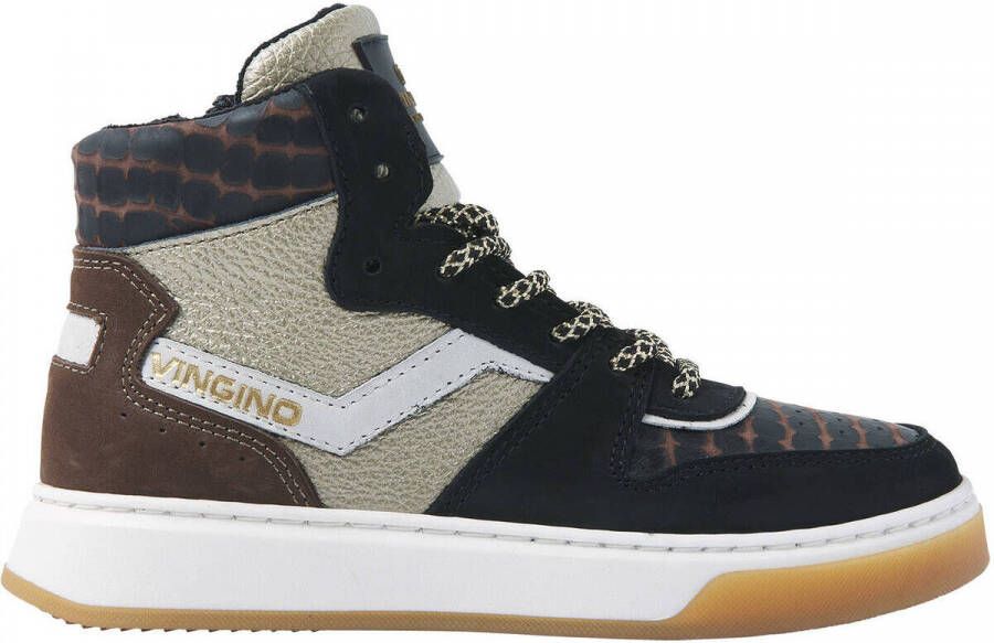 Vingino Senne Mid Premium leren sneakers zwart multi - Foto 10
