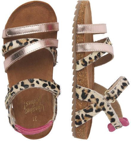 VINGINO Vienna leren sandalen beige roze metallic Meisjes Leer Meerkleurig 24