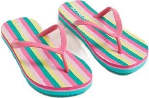 WE Fashion teenslippers roze groen geel Meisjes Rubber 28 29