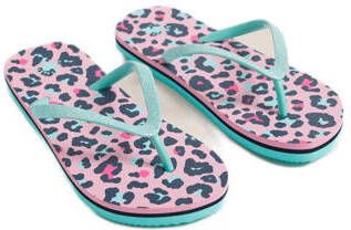 WE Fashion teenslippers roze zwart groen Meisjes Rubber 28 29