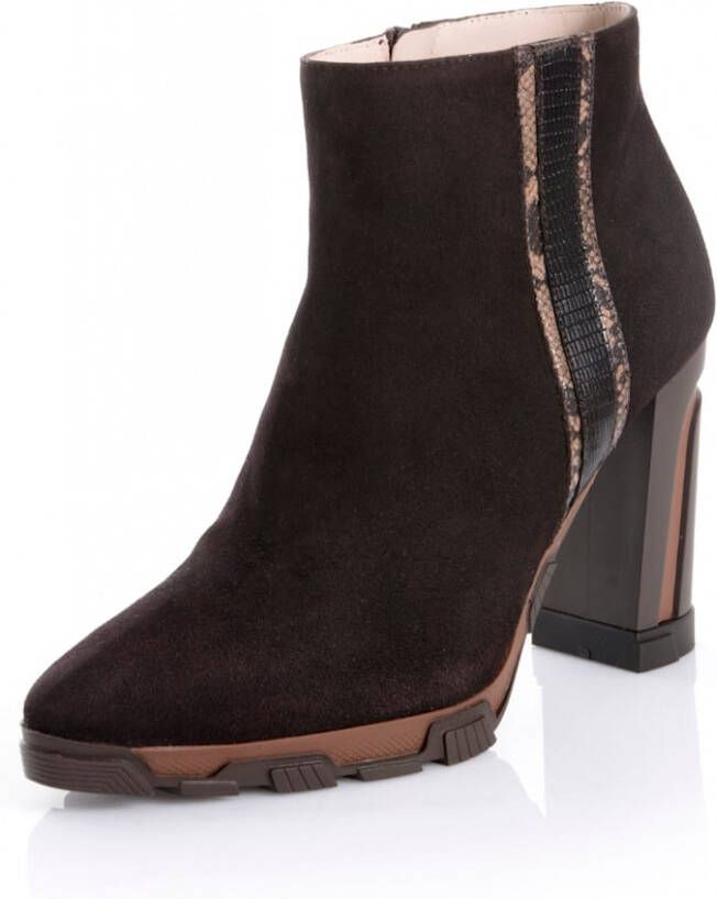 Alba moda Enkellaarsje met stoere zool Bruin