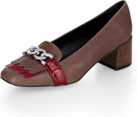 Alba moda Pump met kettingdetail Bruin