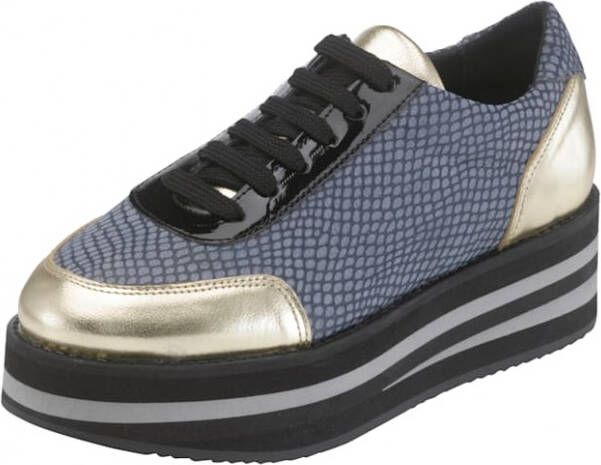 Alba moda Sneaker met dikke plateauzool Marine Goudkleur