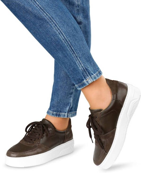 Alba moda Sneaker met extralight plateauzool Bruin