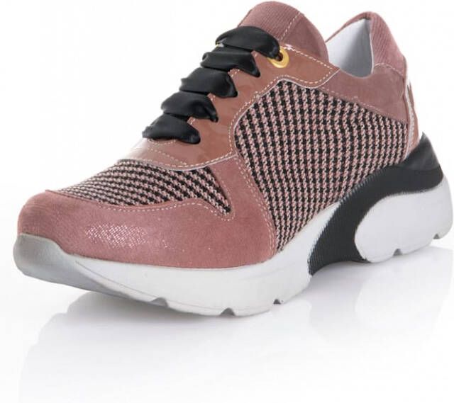 Alba moda Sneaker met pepita-inzet Roze
