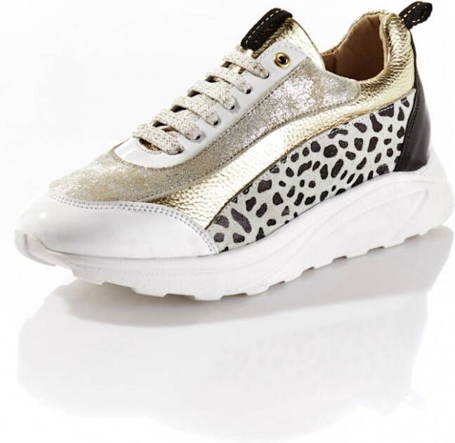 Alba moda Sneaker Wit Goudkleur