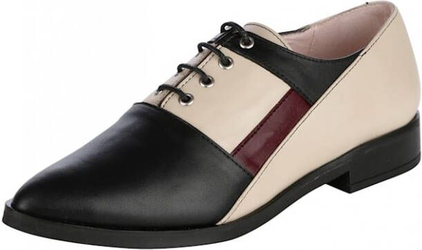 Alba moda Veterschoen met puntige neus Zwart Beige Bordeaux