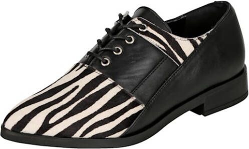 Alba moda Veterschoen met puntige neus Zwart Wit