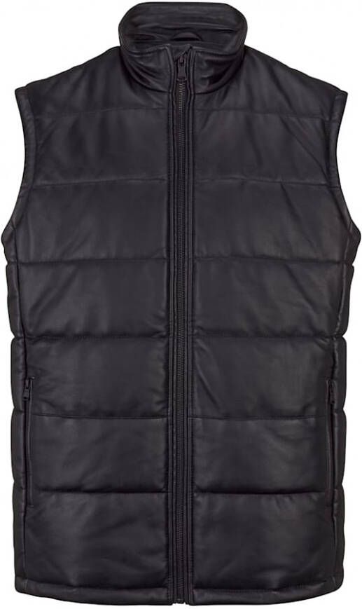 Boston Park Bodywarmer van soepel lamsnappa Zwart