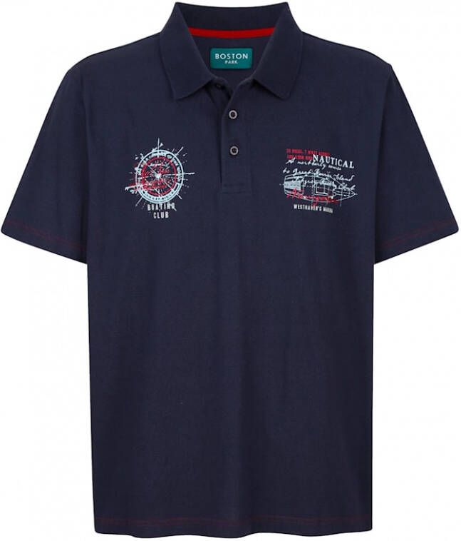 Boston Park Poloshirt van zuiver katoen Marine Rood