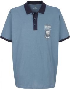 Boston Park Poloshirt van zuiver katoen Rookblauw