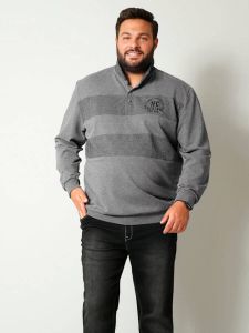 Boston Park Sweatshirt met platte kraag Grijs