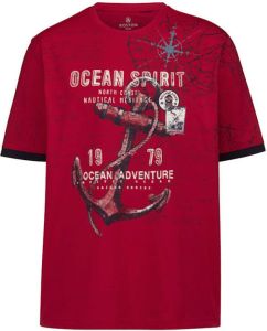 Boston Park T-shirt van zuiver katoen Rood Marine Wit