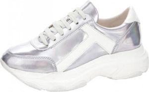 KLiNGEL Sneaker in opvallende metallic look Zilverkleur Wit