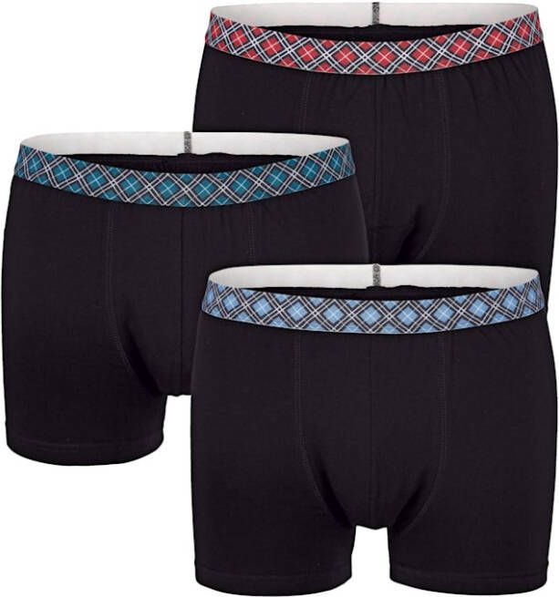 G Gregory Boxershorts met fraaie contrastkleurige band 3x zwart