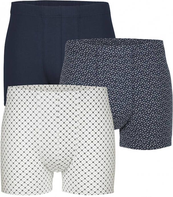 G Gregory Boxershorts per 3 stuks met verschillende prints Wit Marine
