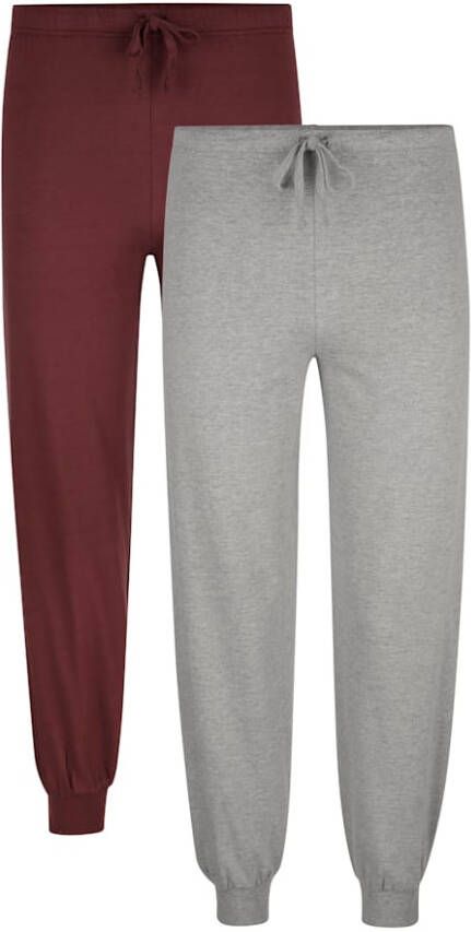 G Gregory Pyjamabroeken per 2 stuks van comfortabel katoenmateriaal Lichtgrijs Bordeaux