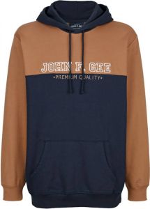 John F. Gee Sweatshirt van zuiver katoen Marine Camel