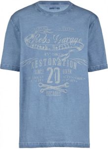 John F. Gee T-shirt van zuiver katoen Rookblauw