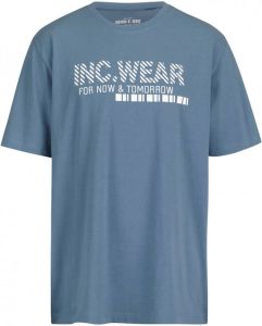 John F. Gee T-shirt van zuiver katoen Rookblauw