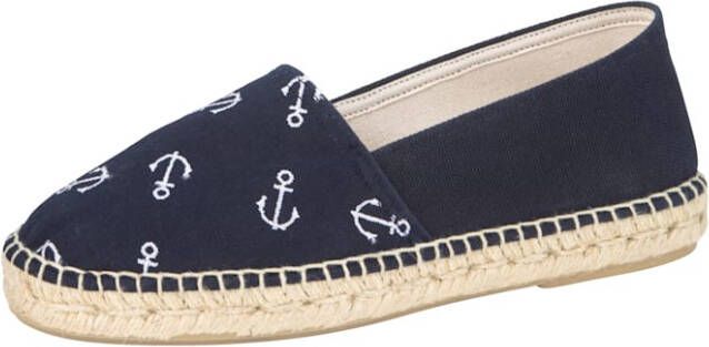 KLiNGEL Espadrille met modieus ankerborduursel Marine