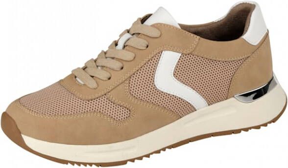 Liva Loop Sneaker met meshinzetten Beige Wit - Schoenen.nl