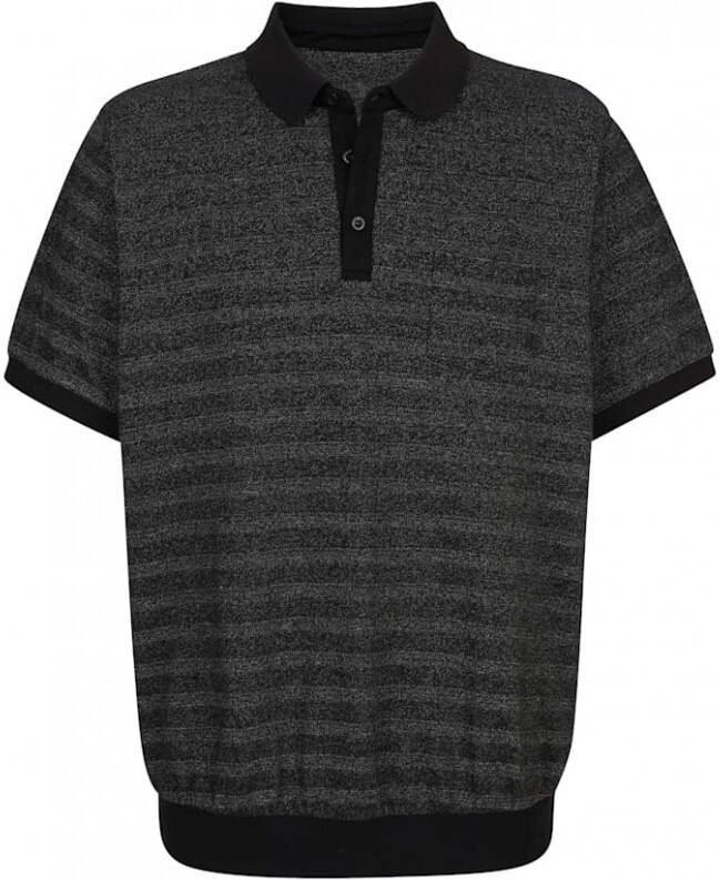 Men plus Poloshirt met speciale pasvorm Zwart Wit