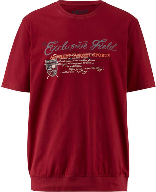 Men plus T-shirt Met speciale pasvorm Bordeaux
