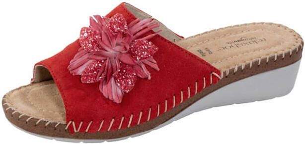 Relaxshoe Muiltje met mooie sierbloem Rood