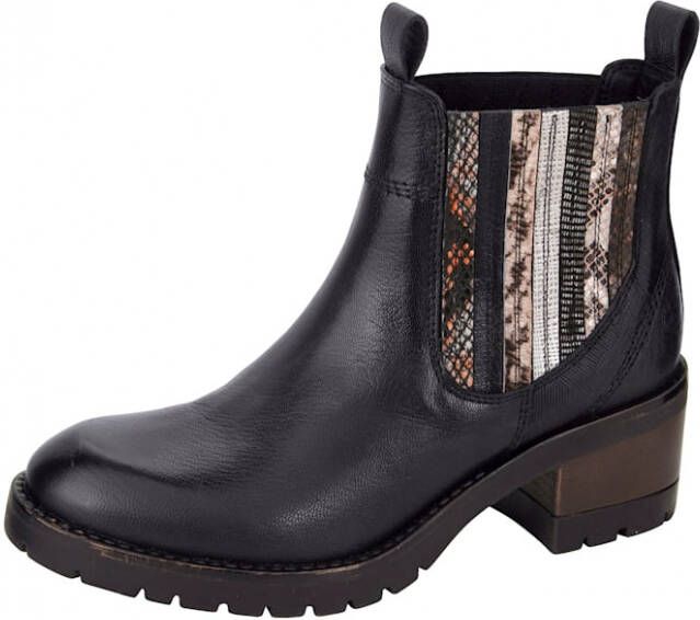 Studio W Chelsea boot met contrastkleurige elastische inzetten Zwart