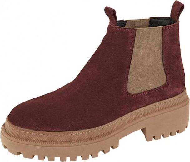 Studio W Chelsea boot met elastische inzetten opzij Bordeaux